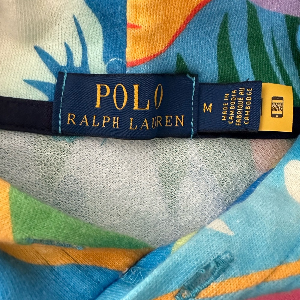 Polo Ralph Lauren Womens Hoodie Pullover Sweatshirt Floral Tropical Sweater M - Picture 6 of 7